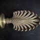 Pair of bronze curtain rod finials in the Napoléon III style with a palmette design.