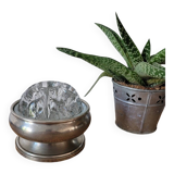 Reims glass flower vase with tin support