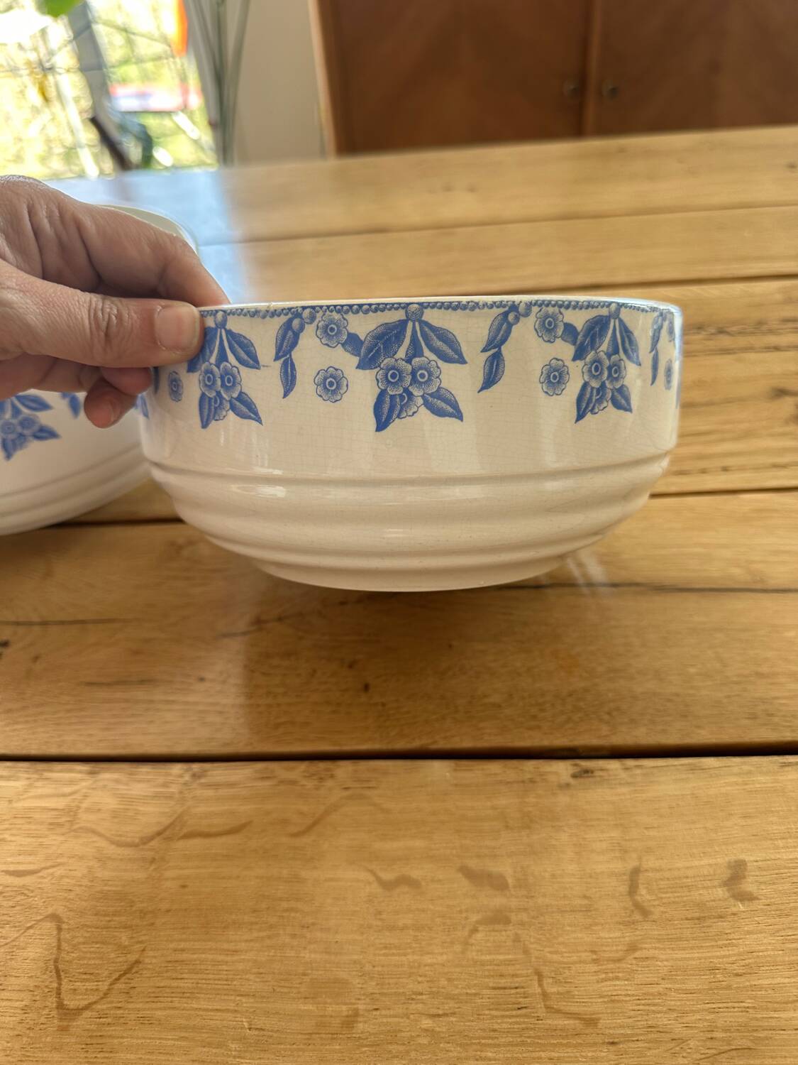 Two antique salad bowls
