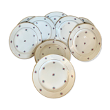 Service of 11 vintage plates Lunéville model Floréal