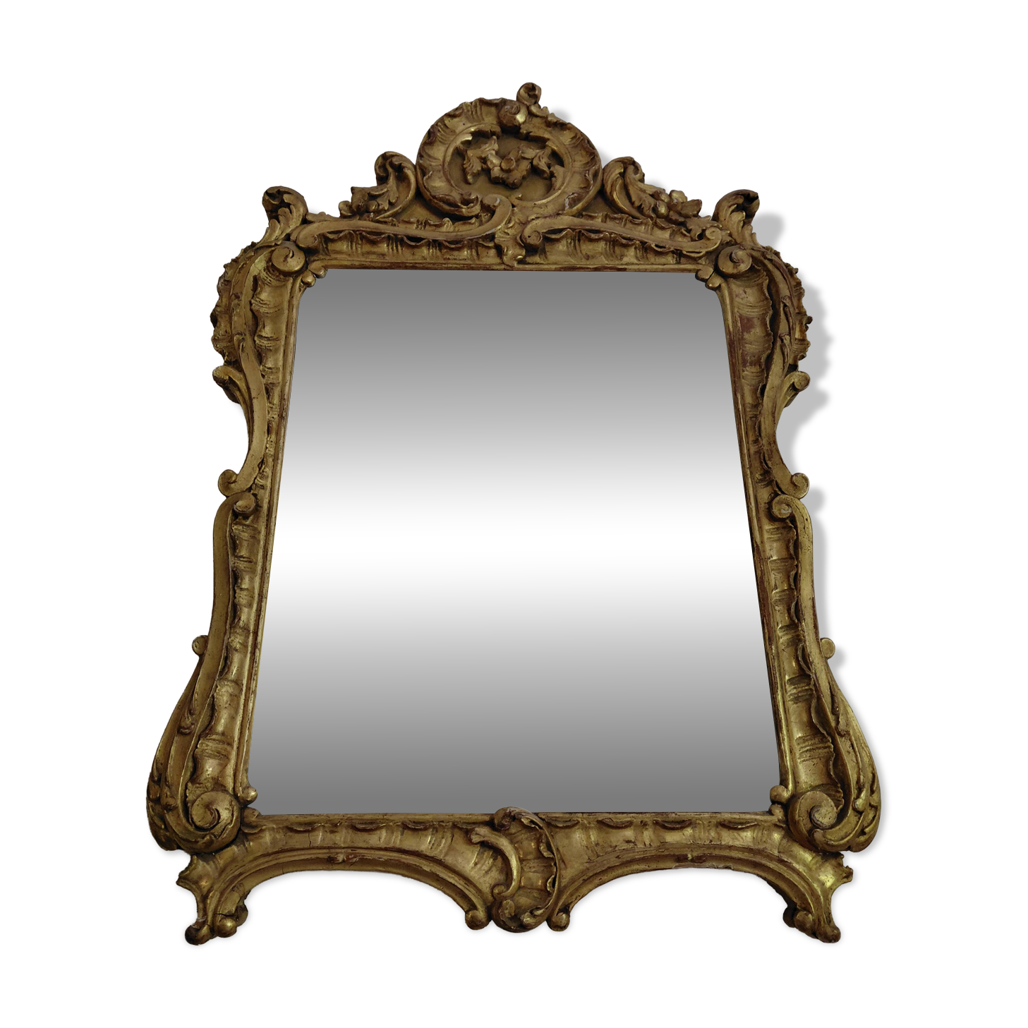19th-century gilded wooden mirror