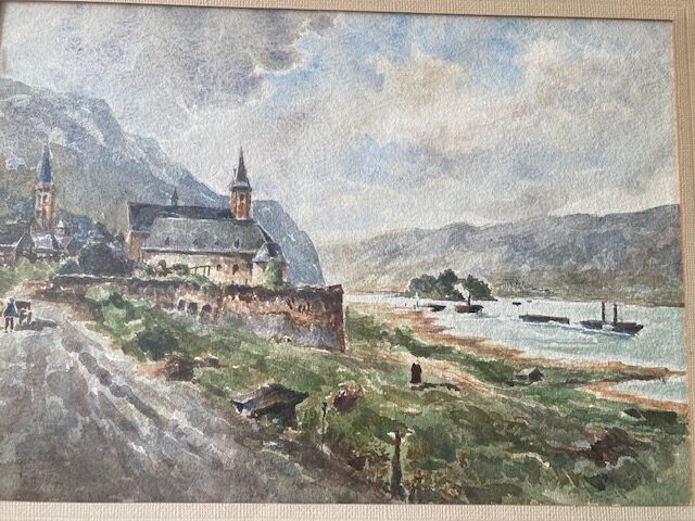 Watercolor 1954 signed