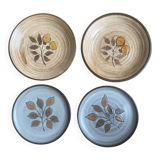 4 flower plates from Salins and Niderviller from the 1970s.