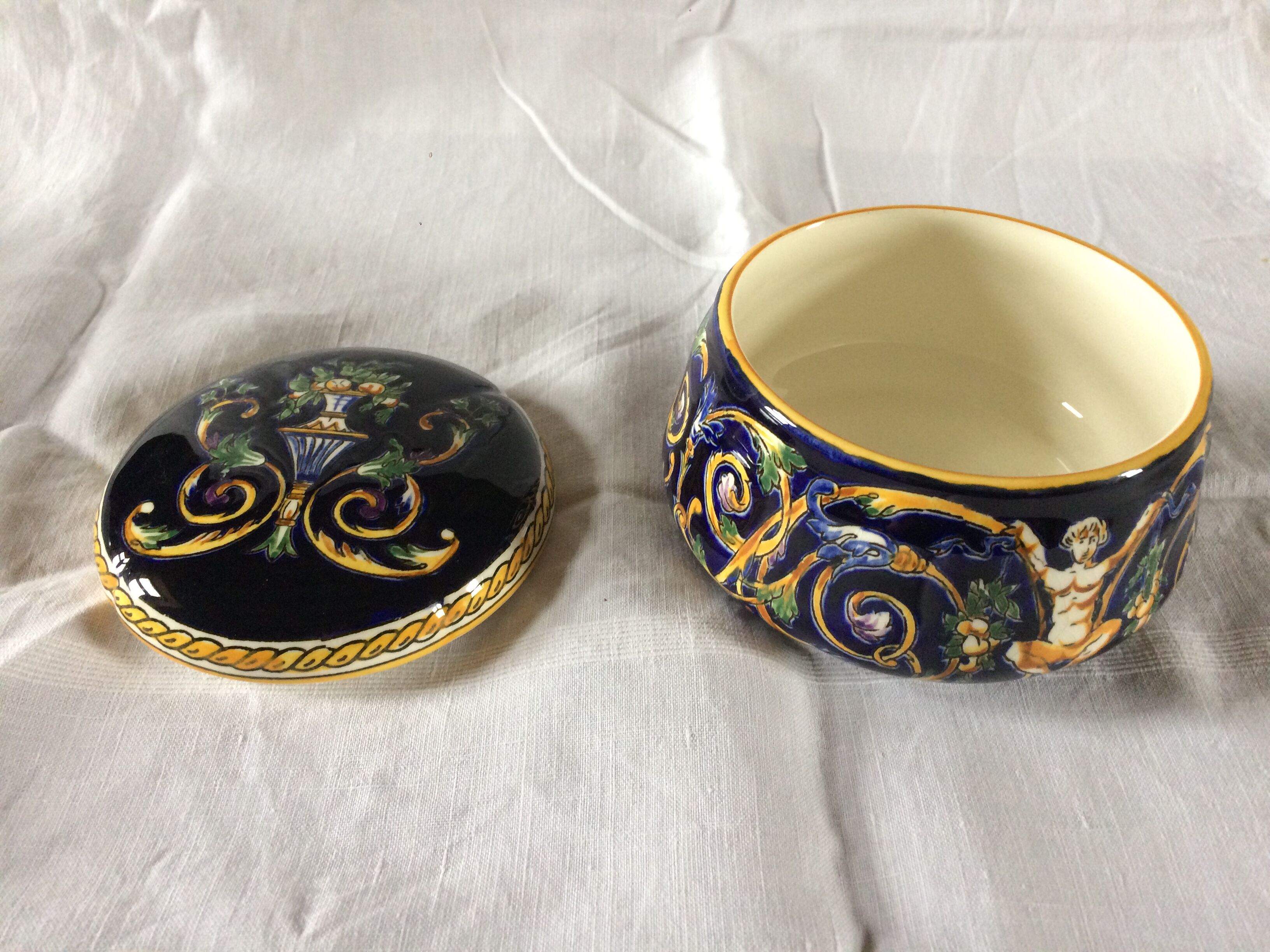 Gien earthenware candy box