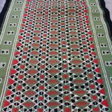 Moroccan hallway kilim carpet, handmade green Berber wool carpet  60x200cm