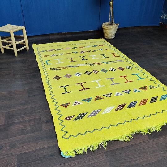Moroccan Berber Carpet Ethnic Yellow