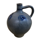 Ancienne jarre huilier grès bleu alsace décoration xixeme vintage