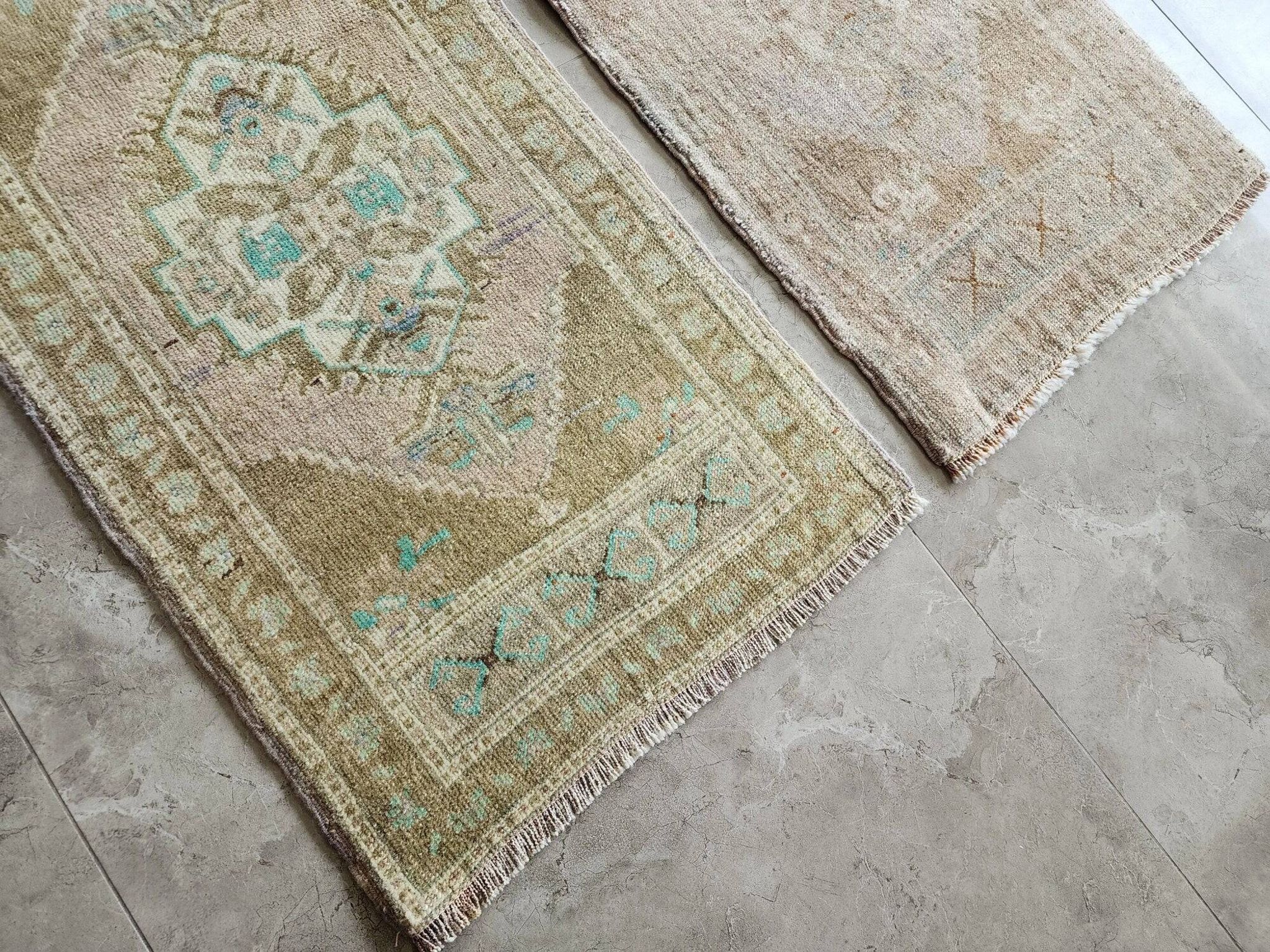 Lot de 2 tapis turcs vintage faits main