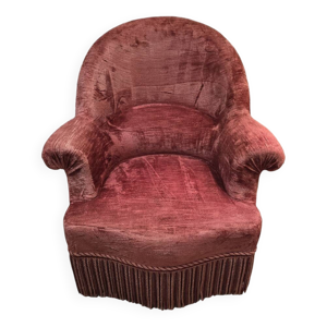 crapaud en velours bordeaux