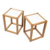 Paire de chevets ou tables d'appoint style André Sornay, France, 1980s