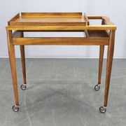 Mid Century Walnut Serving Cart, Czechoslovakia, 1970s