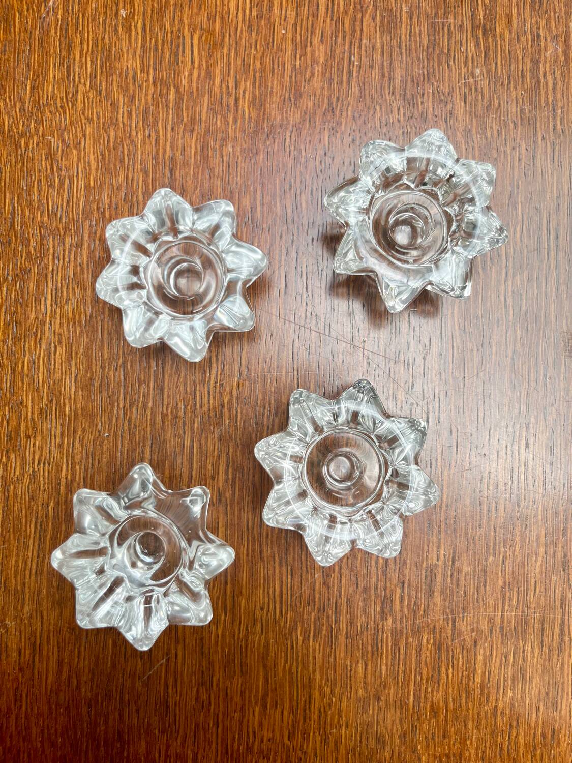 4 glass candle holders