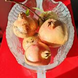 Ancienne coupe à fruits en cristal au plomb dépoli
