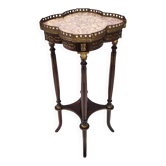 Ebonized Beech Gueridon with a Broccatello Marble Top, Italy