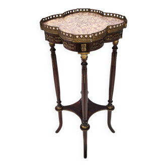 Ebonized Beech Gueridon with a Broccatello Marble Top, Italy