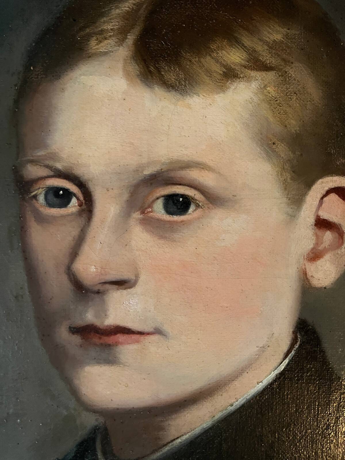 Tableau HST Portrait of a young man in uniform 1879 signed