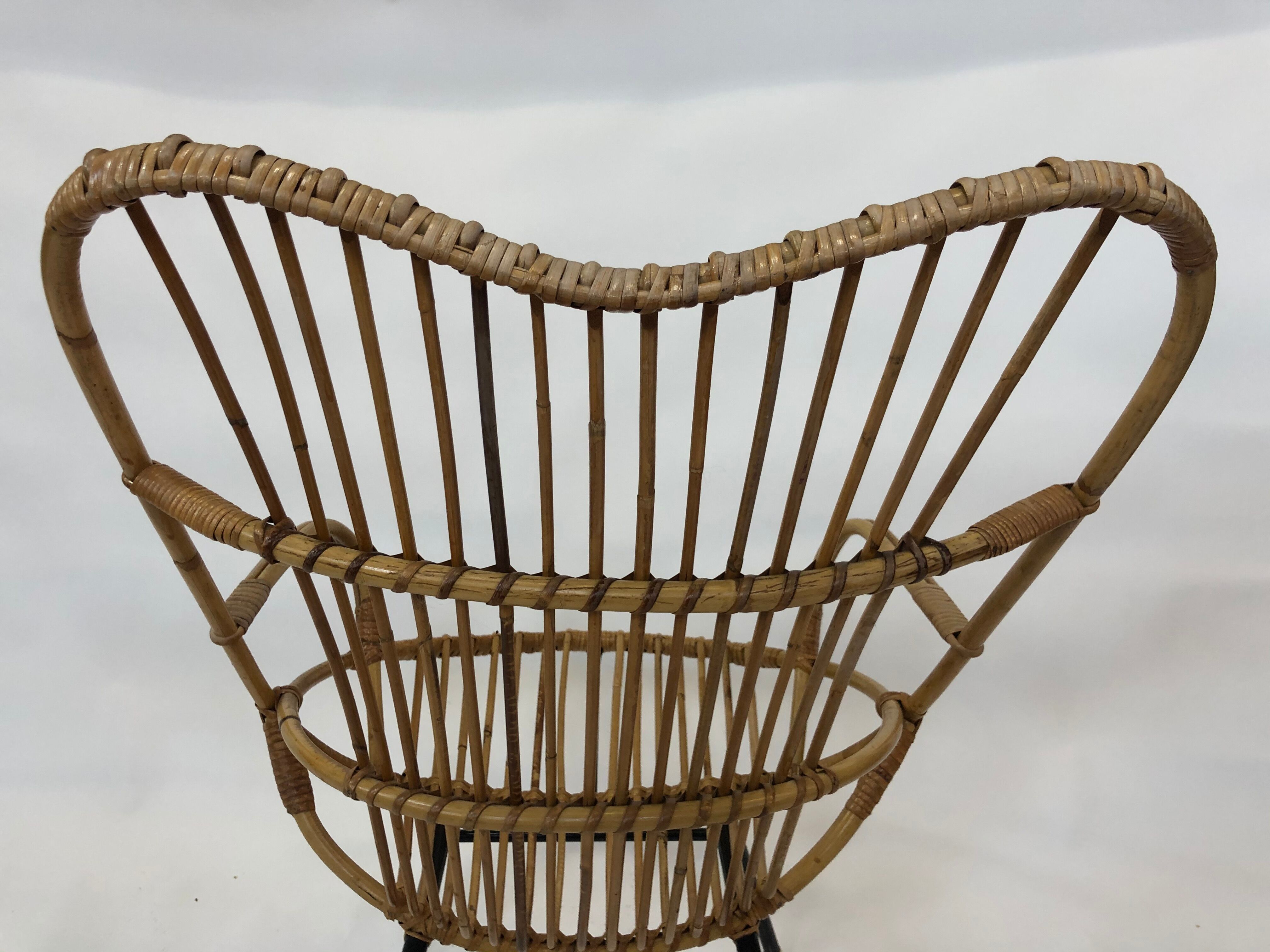 Rohe Noordwolde rattan chair, 1960, Netherlands XL siz