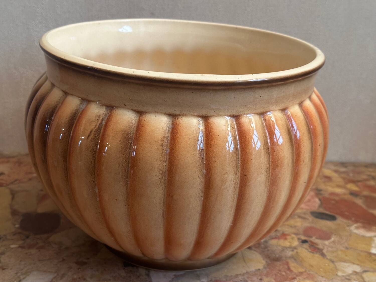 Grand Cache Pot en Céramique Vintage