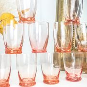 Lot of 11 vintage verrine pink glass liqueur glasses