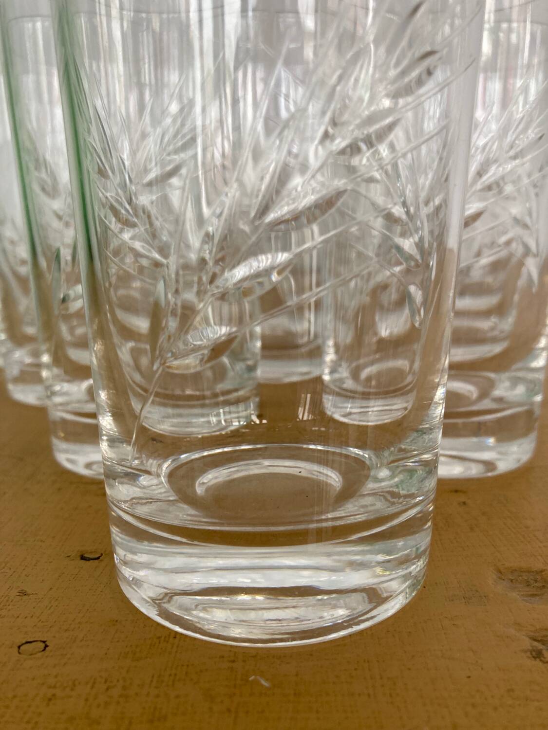 Set of 10 cut crystal orangeade glasses