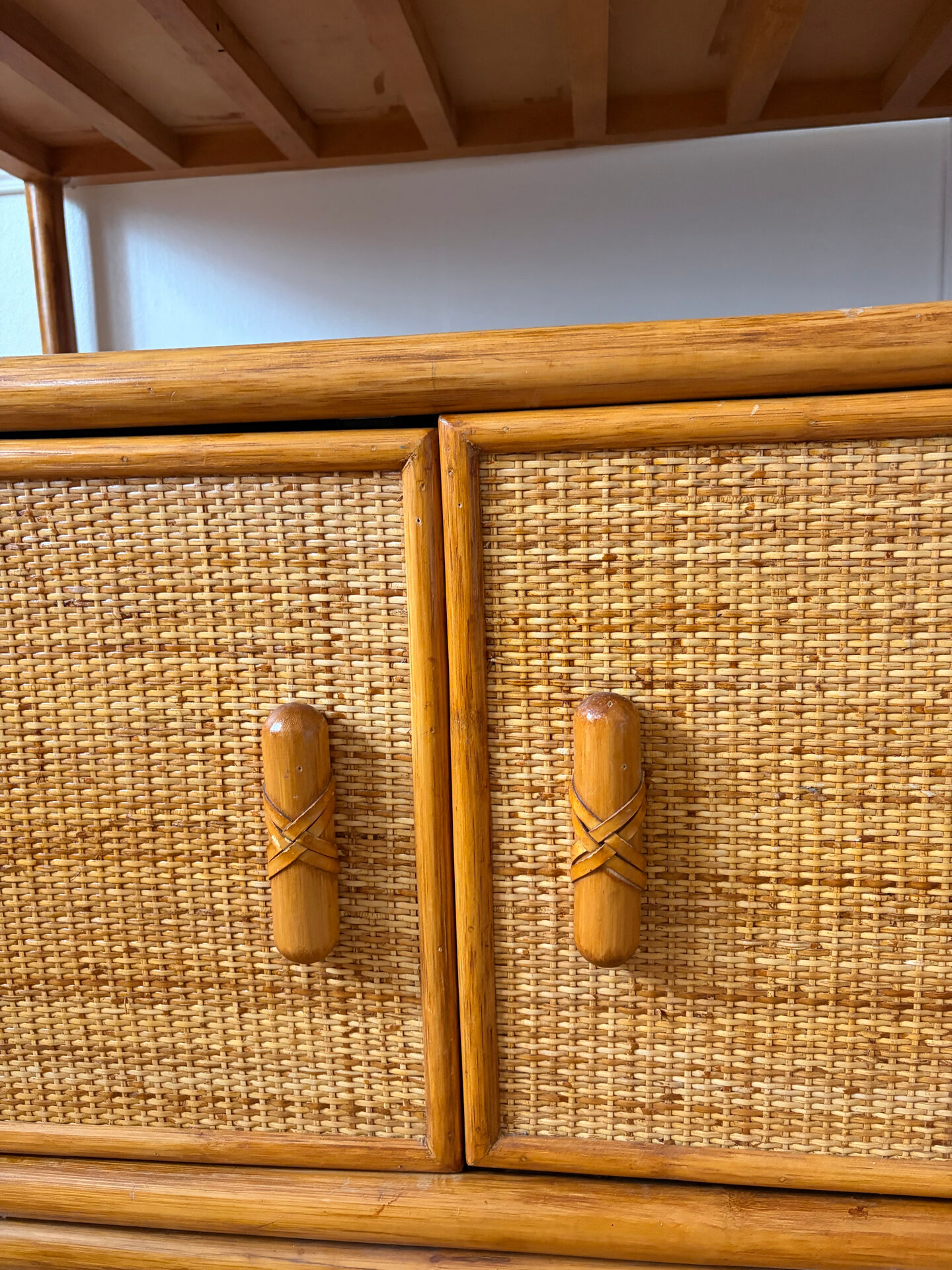 Vintage rattan sideboard