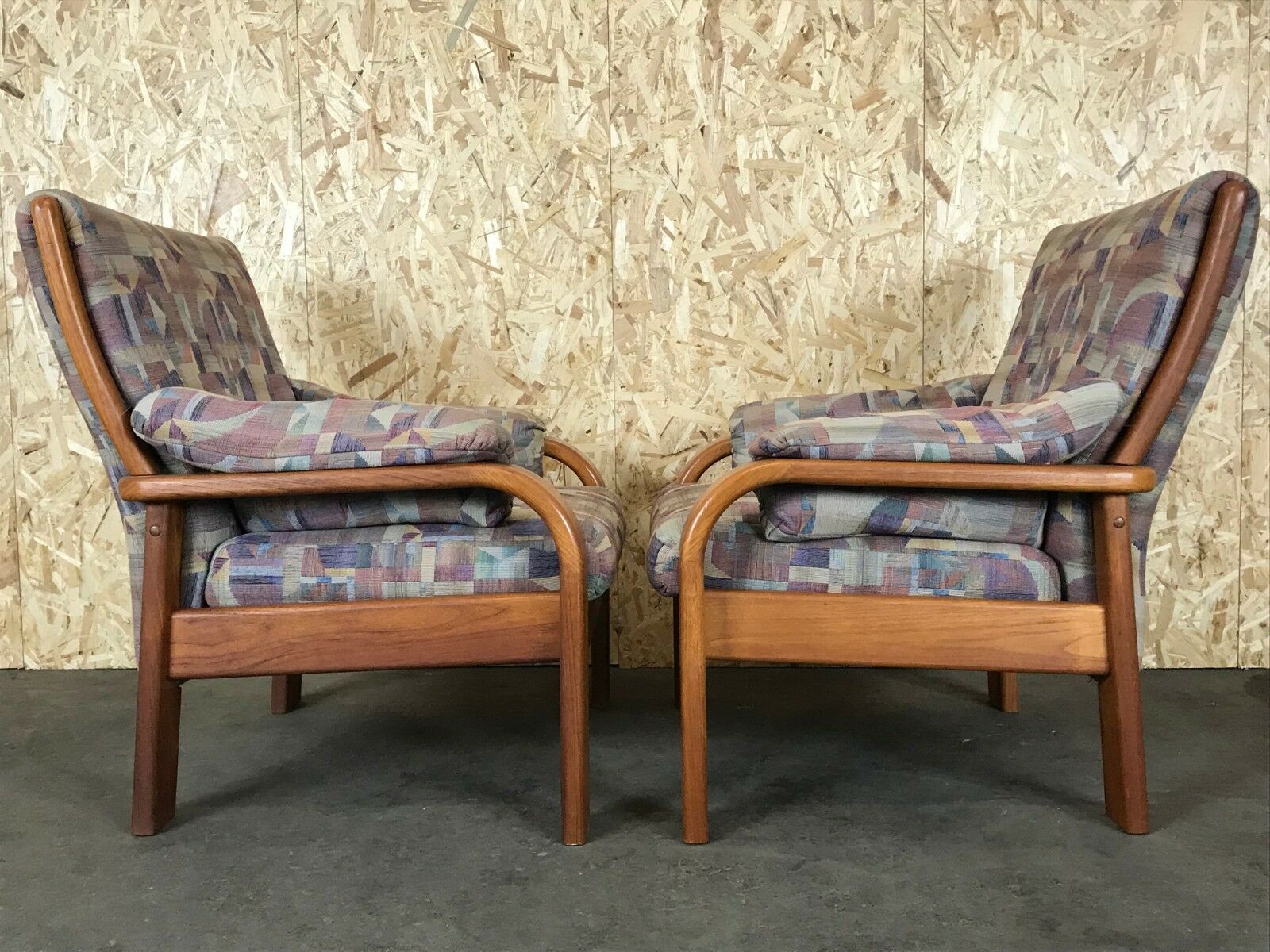 2x 60s 70s Teak Easy Chair Olsen & Laursen Danish Design Denmark