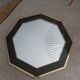 Octagonal mirror 70s in magnifying glass and brass