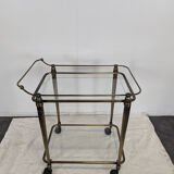 1950s brass rolling trolley