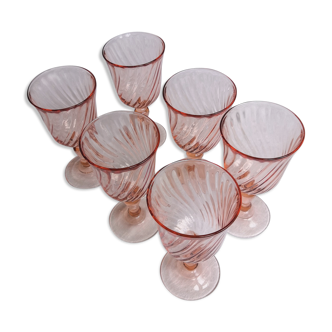 6 pink-footed glasses