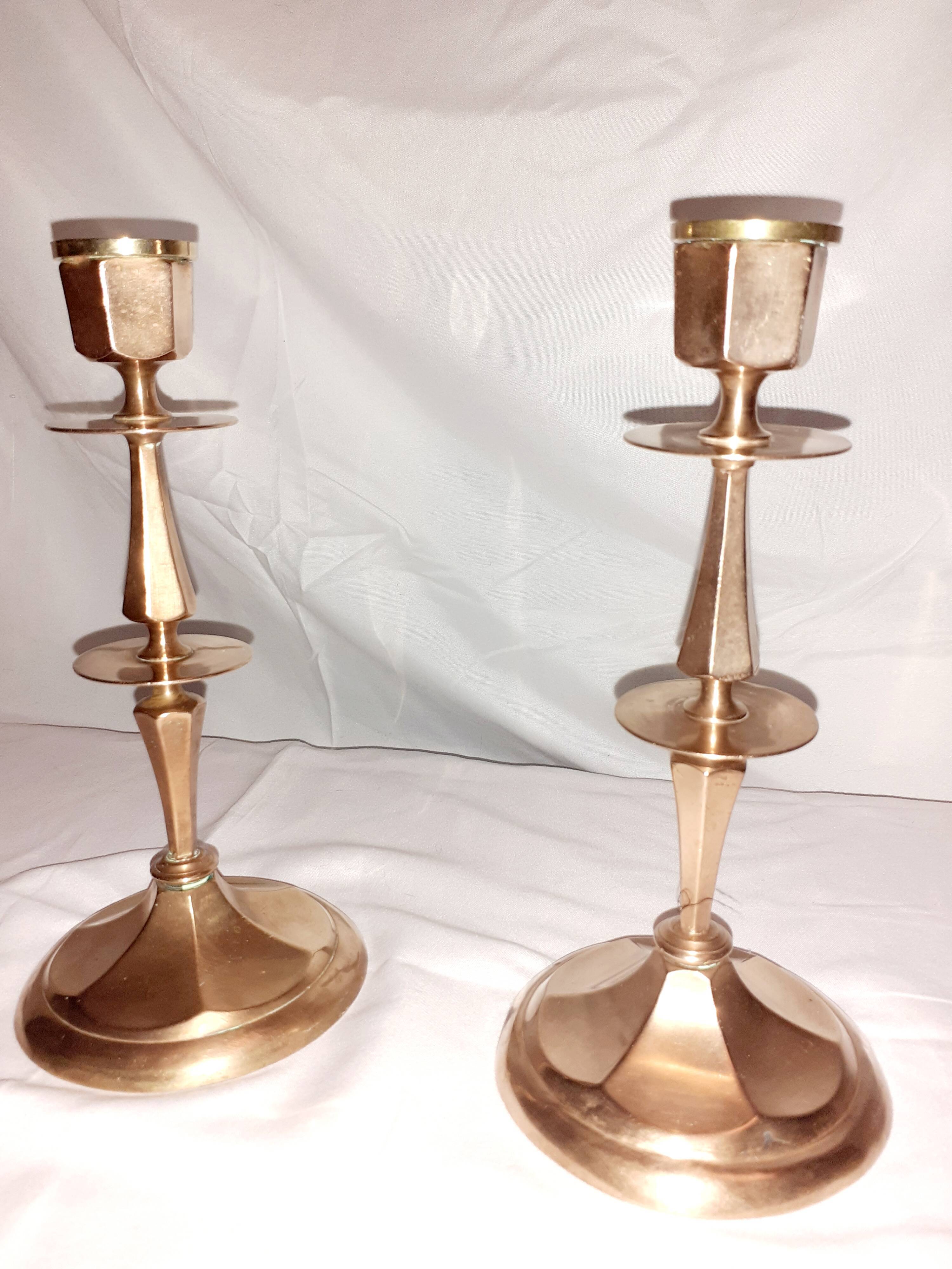 Old copper candlesticks