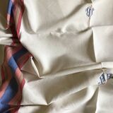 Colored striped linen tablecloth