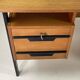 Vintage oak and black wood desk from the 60s