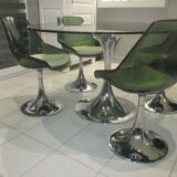 Set table and 6 tulip chairs Roche Bobois 1970