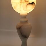 alabaster table lamp with alabaster globe Italy 1950-60