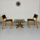 Vintage coffee table in wood and smoked glass, Scandinavian design, 70s