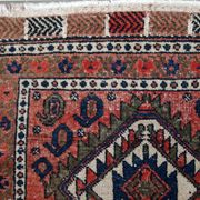 Tapis ancien fait main Kurdish Bagface en laine rouge pâle (55cm x 59cm)