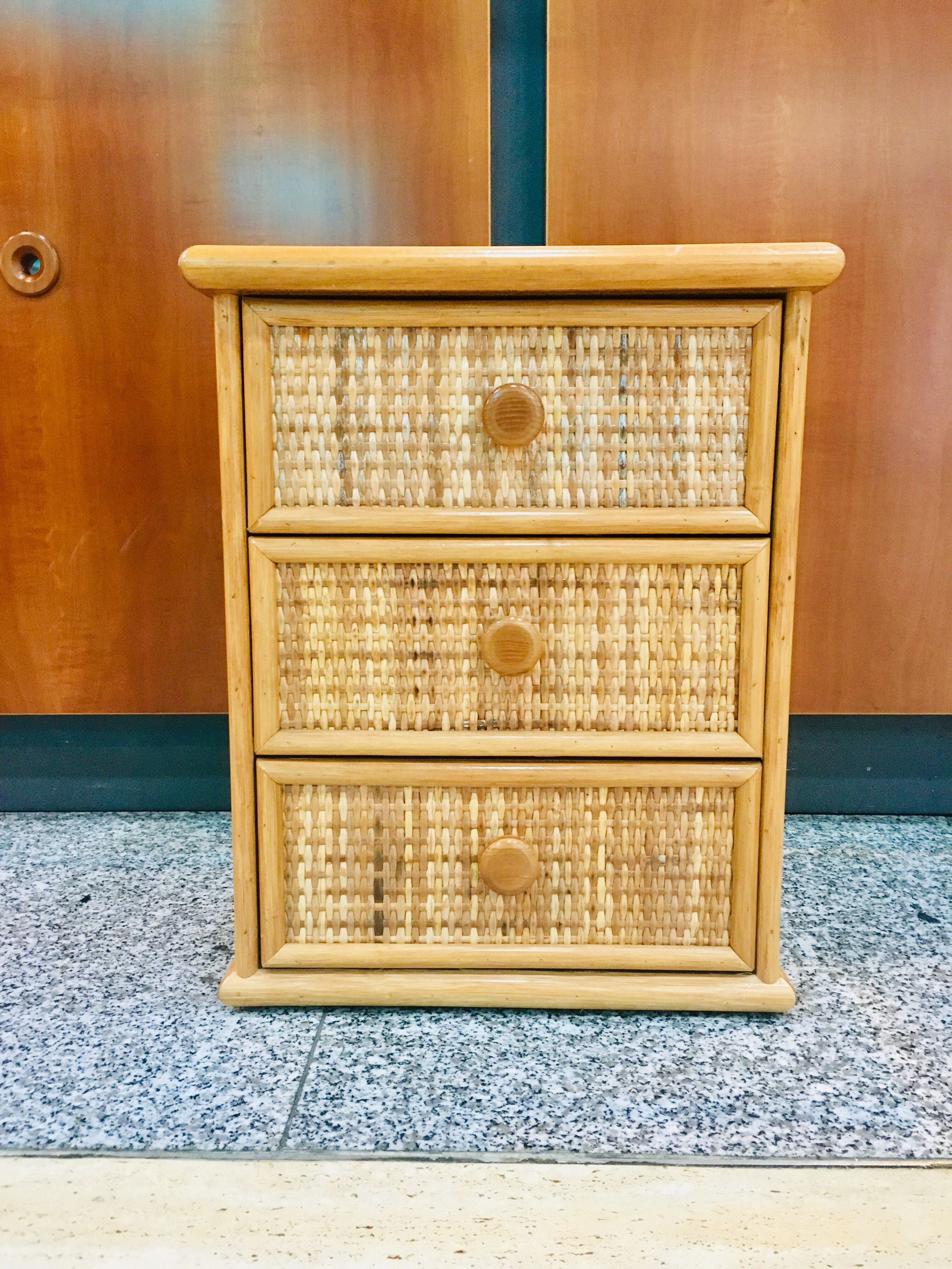 Rattan bedside table