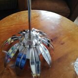 Chandelier with metal leaves and tassels