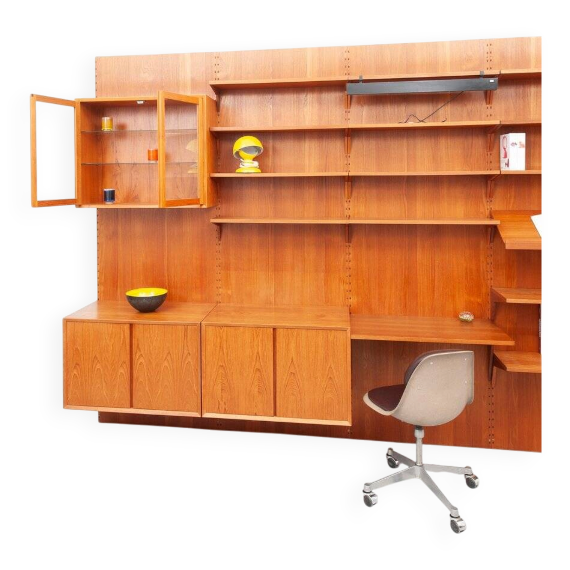 Royal mid-century teak wall unit by Poul Cadovius for Cado, 1960s