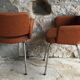Orange office or conference chair mottled - vintage - 1960