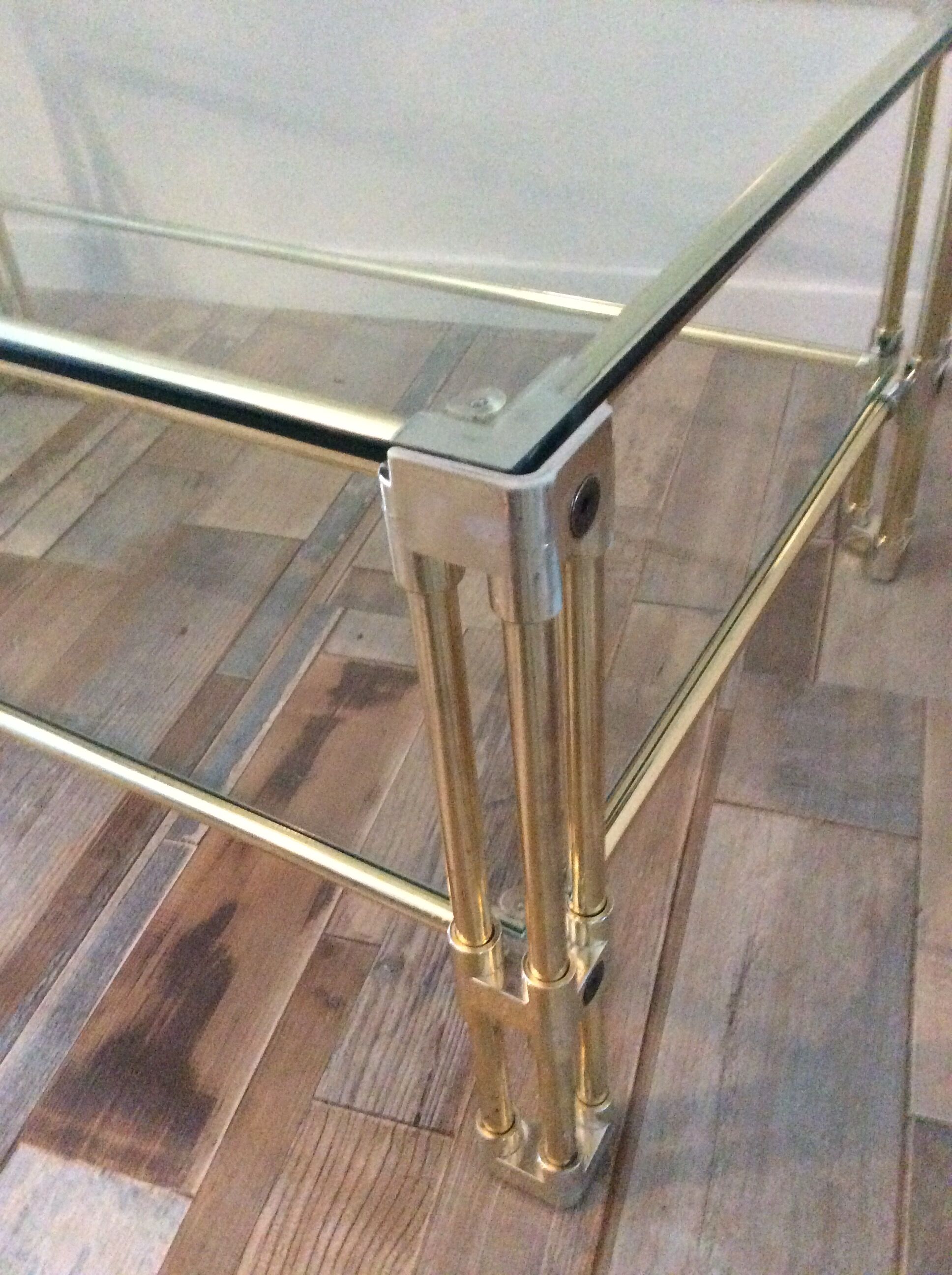 Gold metal coffee table from the 60/70
