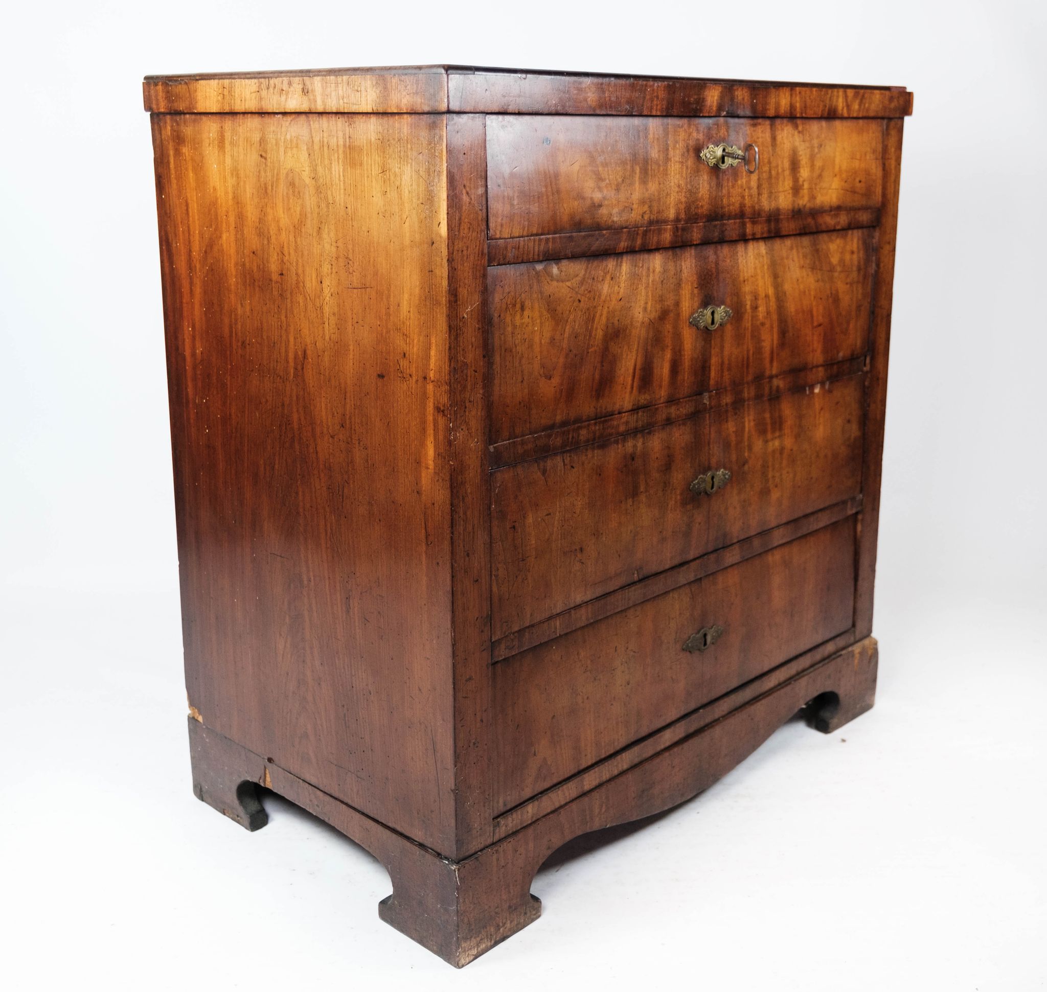 Empire chest of drawers with four drawers of mahogany, 1840s