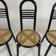 Set of four vintage chairs Viennese cane 80s Memphis by Antonio Sibau