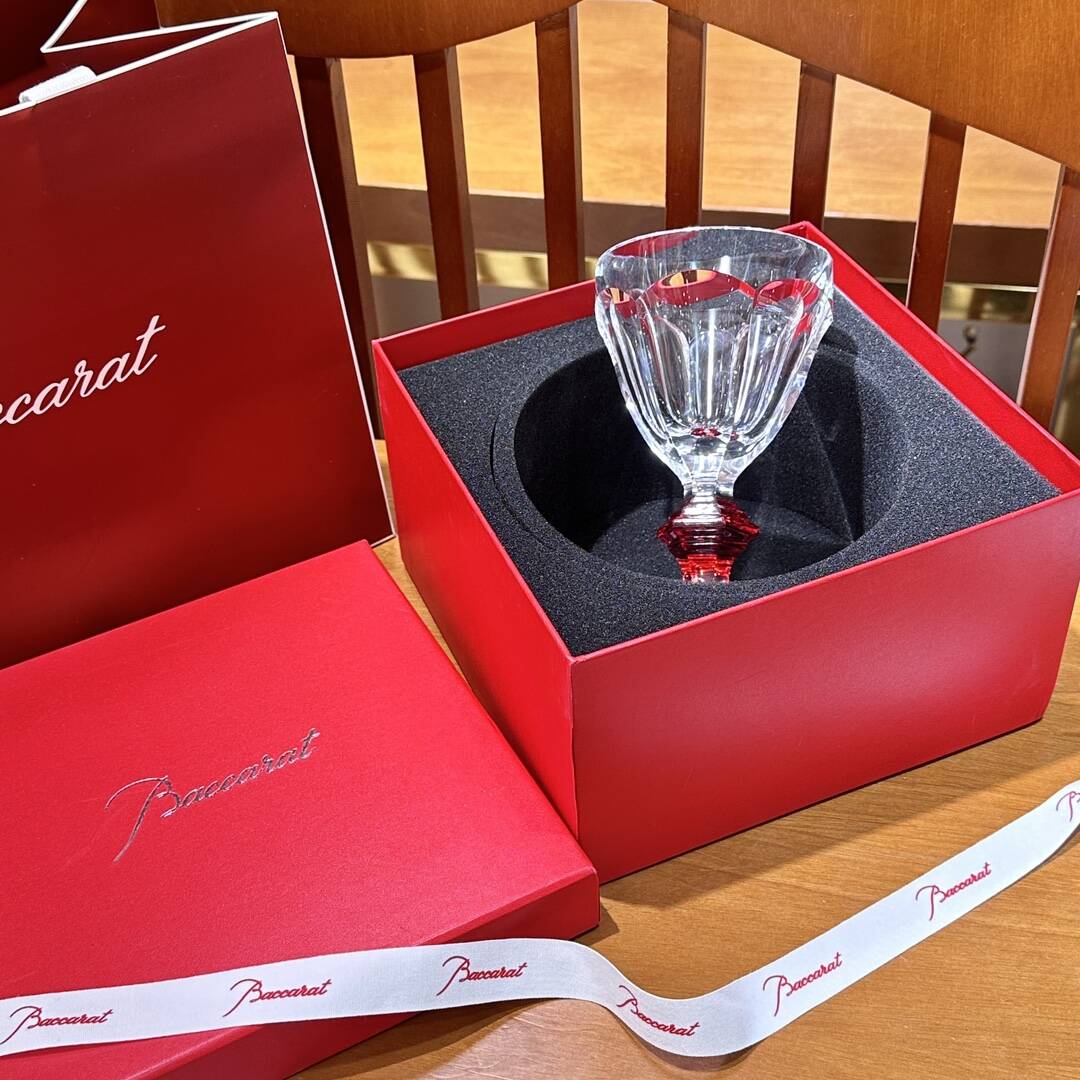 Baccarat harcourt rouge crystal red wine glass