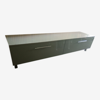 Glossy TV bench grey 200cm