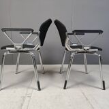 Futuristic Octagonal Metal Chairs by Froscher Sitform, 1990s - set of 10