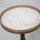 Brass and marble pedestal table with lion's paw, tripod hot water bottle table, empire style