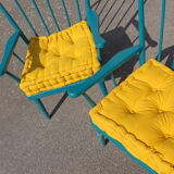 Paire de fauteuils Baumann éventails