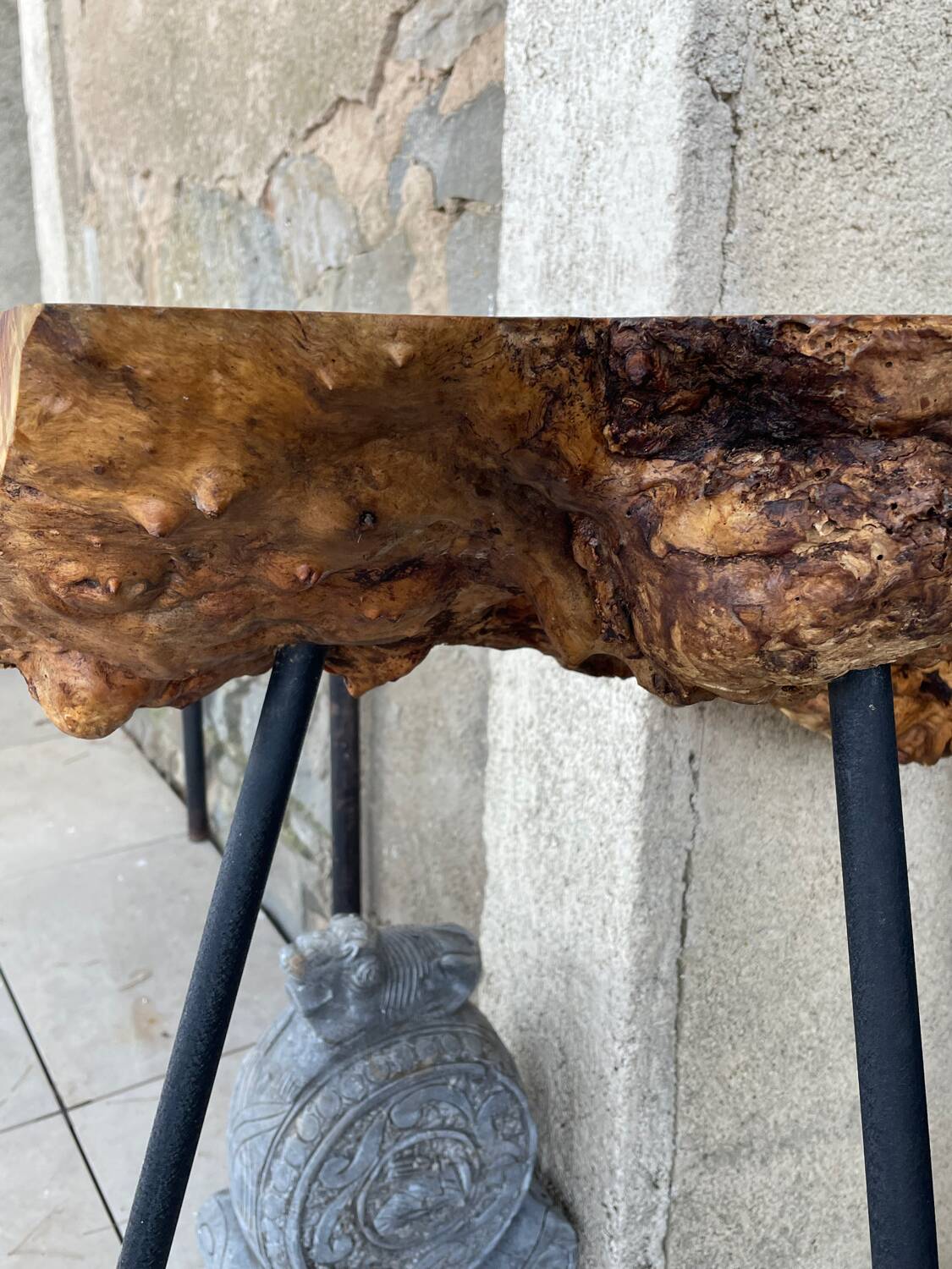 Raw wood console