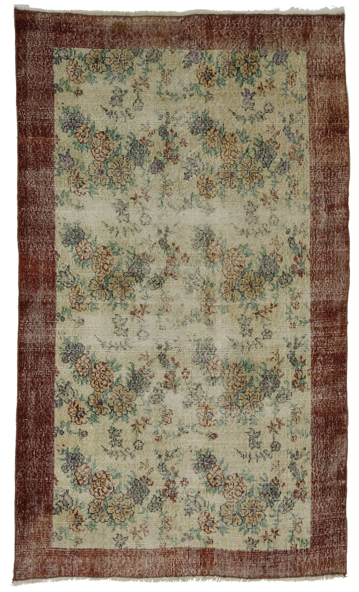 Turkish Anatolian Handmade Vintage Area Rug 197 cm x 116 cm